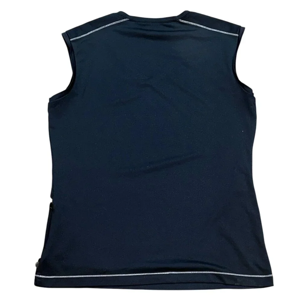 ALO Yoga Sleeveless CoolFit Athletic‎ Tank Top Black Workout Zipper Pocket XXL